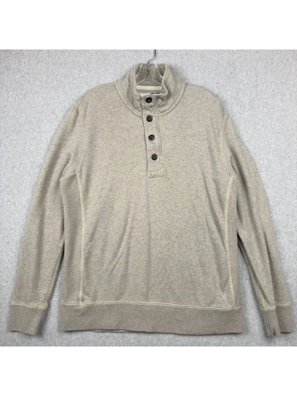 American Eagle Shirt Mens Medium Henley‎ 1/4 Zip relaxed Fit Gray